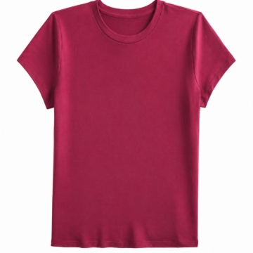 Burgundy Solid Crew Neck T-Shirt