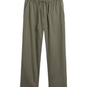 Olive Green Pull-On Straight-Leg Pants
